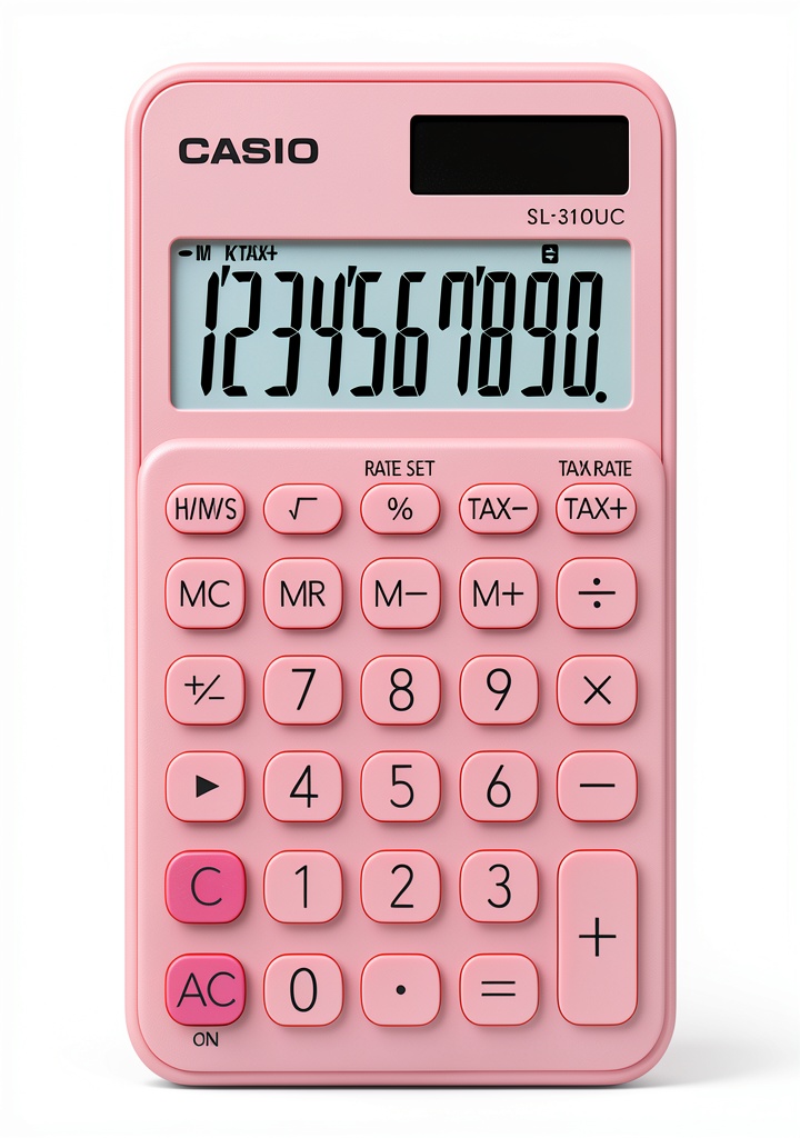 Installing Kebnor Business Calculator Financial Office SL-310UC-PK on a wooden desk