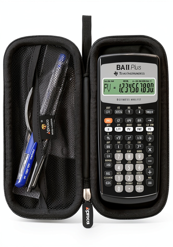 Installing Aproca Texas Instruments BA II Plus EVA Hard Case on a wooden desk
