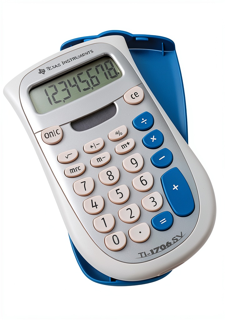 Installing Texas Instruments Financial Calculator Small Size on a wooden desk