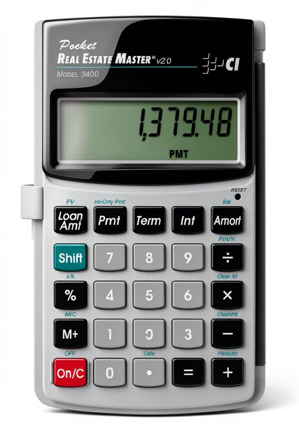 Financial Calculator Calculated 3400 LCD Silver-1