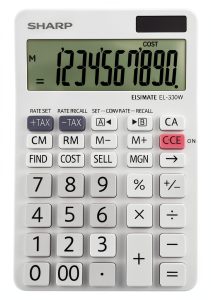 Sharp EL330W Calculator with XL 10‑Digit LCD, Tax & Margin Keys-0