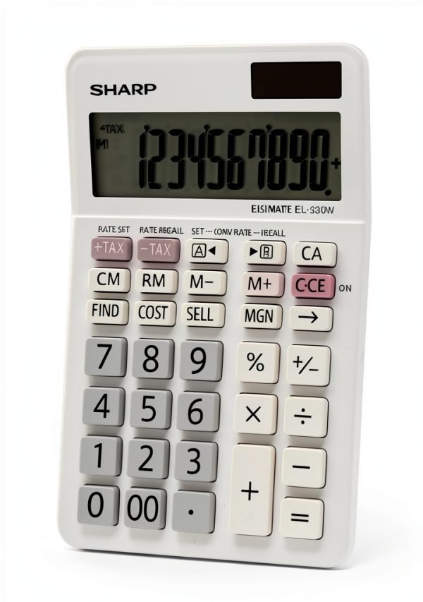 Sharp EL330W Calculator with XL 10‑Digit LCD, Tax & Margin Keys-1