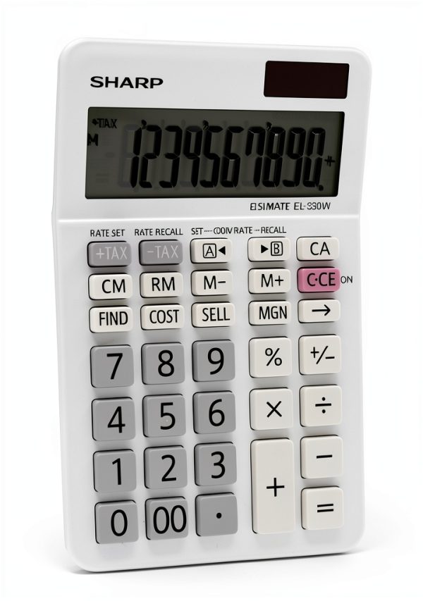 Sharp EL330W Calculator with XL 10‑Digit LCD, Tax & Margin Keys-2
