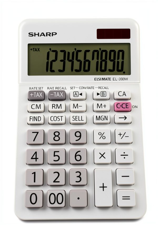 Sharp Financial Calculator EL330WB with Large LCD and Cost Margin Keys-0